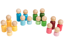 - Sorteringskit - Träfigurer 16 delar
