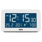 Braun BC10W Digital Alarm Clock with Date, Month and Temperature - White