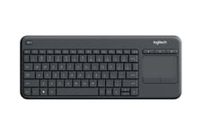 Logitech Wireless Touch Keyboard K400 Plus - tangentbord - tjeckiska - svart