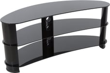 AVF Curved Glass TV Stand For up to 60 inch TVs - Black Glass and Black Legs