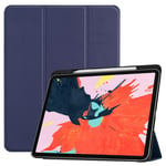 Tri-Fold iPad Pro 12.9 (2018) etui - Mørkeblåt
