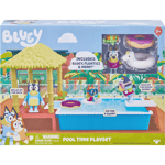 Bluey Pool Time Fun Playset Figure in Swim Suit Pool with Diving Board and Deck