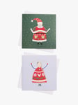 John Lewis Rainbow Time Capsule Mr & Mrs Claus Large Charity Christmas Cards, Box of 8