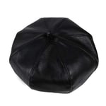 QB Chapeaux de béret d'hiver pour Les Femmes Chapeau octogonal en Cuir d'unité Centrale de Mode féminine Chapeau-Noir