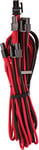 Câbles PCIe (connecteur double) type 4 Gen 4 à gainage individuel CORSAIR Premium – rouges/noirs