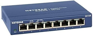NETGEAR GS108 8-Port Gigabit Ethernet Network Switch, Hub, Internet Splitter, D