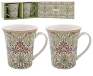 OFFICIAL WILLIAM MORRIS HYACINTH SET OF 2 CHINA COFFEE MUGS CUP NEW IN GIFT BOX