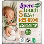 Libero Touch S Absorberande inlägg till hybridblöja (3-8 kg) 26 st