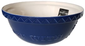 MASON CASH 29cm Glazed Cermic MIXING BOWL Off With Her Bread BLUE 4.5ltr