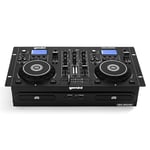 Gemini Sound Cdm-4000Bt Stand Alone Bluetooth Streaming Professional Dj Dual Deck Media Player Mixer Cd/Cdr USB Playback 2 Band EQualizer Manual Looping Sensitive Jog Wheels, Xlr Output, Anti-Shock