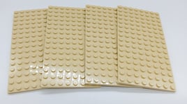LEGO 8x16 TAN x 4 Base Plate  8x16 STUDS (PINS)  Brand New
