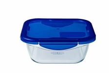 Pyrex Cook & Go Square Container with Lid Large 0.8L - Blue