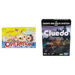 Hasbro Gaming Classic Operation Game, Electronic Board Game with Cards, Indoor Game for Kids Ages 6 and Up & Cluedo Board Game Treachery at Tudor Mansion, Escape Room Game