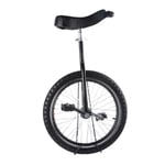 Large 20"/24" Adult's Unicycle for Big Kids/Female/Male, 16"/18" Wheel Kid's Unicycle for 7-12 Years Old Child/Boys/Girls, (Color : BLACK, Size : 16 INCH WHEEL)