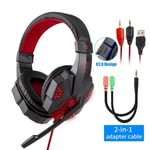 Casque de jeu stéréo professionnel 9D avec microphone PC casque Gamer pour XBOX PS4 ordinateur portable téléphone accessoires de jeu-noir rouge PC téléphone