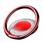 RXKEJI Cell Phone Ring Stand Finger Holder Sparkle Glitter Grip Kickstand Compatible with Universal Tablet iPad Smartphone iPhone 13 12 11 Pro Xs Max XR 7 8 Plus Samsung Galaxy S10 S20 Red