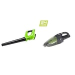 Greenworks battery-powered Axial-Leafblower G24AB tool only & Battery-powered hand vacuum cleaner G24HV tool only