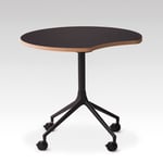 Taitettava pöytä AS400, pyöreä levy sisennyksellä Musta / Musta vanerireunalla