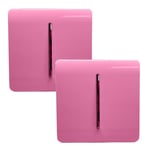Trendi 1 Gang 2 Way Modern Glossy 10 Amp Rocker Light Switch Pink (2 Pack)