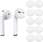 OneCut Silicon airpods Tips Ear Skins & Covers Replacement, [fit-in Case] Anti Slip Soft eartips for Apple AirPods 1 & 2 or EarPods Headphones/Earphones/Earbuds (5 Pairs Pure White)
