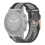 New Watch Straps 22mm Stripe Weave Nylon Wrist Strap Watch Band for Fossil Hybrid Smartwatch HR, Male Gen 4 Explorist HR & Sport (Grey) (Color : Grey)
