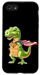 iPhone SE (2020) / 7 / 8 Cool Dinosaur T-Rex T Shirt, Super Captain USA Hero Dino Fun Case