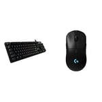 Logitech G512 Mechanical Gaming Keyboard, Carbon/Black & PRO Wireless Gaming Mouse, POWERPLAY-compatible, Built for esports, PC/Mac - Black