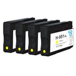4 Yellow Ink Cartridges to replace HP 951Y (HP951XL) non-OEM / Compatible