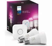 PHILIPS HUE White & Colour Ambiance Starter Kit with Twin Pack LED Smart Bulb