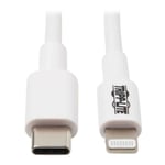 Tripp Lite M102-003-WH USB-C to lightening Sync/Charge Cable (M/M) MFi Certif...