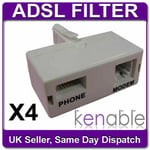4 x ADSL Filter/Splitter Broadband MicroFilter DSL