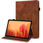 GLANDOTU Case for Huawei MediaPad M5 lite 10 10.1 inch PU Leather Case lightweight Folio Flip Tablet Embossed Leather Cover Case with fold Stand Protective Shell - Brown