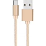 Cable USB-C pour Oppo Find X2 Lite / Find X2 Neo / Find X2 Pro - Cable USB-C Nylon Tressé Or 1 Mètre Phonillico®