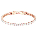 Swarovski armbånd Tennis Deluxe bracelet Round cut, White, Rose gold-tone plated - 5464948