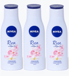 3x Nivea Rose & Argan Oil Body Lotion 200ml, for normal to dry skin