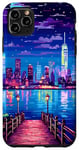 iPhone 11 Pro Max New York River View Retro Pixel Art Case