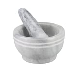 Large Marble Pestle And Mortar Set Light Grey Natural Solid Stone Spices Herbs Grinder Hand Crusher Seasonings Pastes Pill Grinding For Fresh Pesto Dressing Guacamole Ginger Garlic Coffee Beans, 17cm
