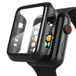 PZOZ Apple Watch Series 3 Screen Protector，iWatch PC Case PET Film All-around Bumper Protective Series 2 Cover Compatible With i Watch 38mm Smartwatch Accessories (Black)