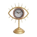 DRW Horloge de Bureau en métal doré 23 x 14 x 33 cm