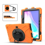 Samsung Galaxy Tab Active Pro / Active4 - X-SHAPE Hybrid mobilskal m/ Kickstand og Avtagbar axelrem Orange