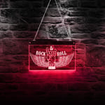 Rock N Roll Rock Music Multi-Colors Changing Led Light Sign Gift for Band Pub Bar Fashion Wall Art Decor Neon Display Sign Board 30X20Cm Dpd-027