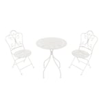 Ensemble Bistro Extérieur Blanc - AXI Marilou - Table et Chaise Bistrot - 2 Chaises 1 Table - Style Romantique