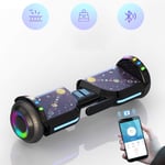 QINGMM Hoverboard,Self Balancing Electric Scooter with Bluetooth Speakers And LED Glowing Tires,for Kids And Adult, Smart App Control,Black
