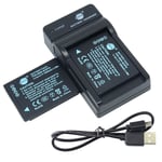 DSTE DMW-BCH7E Camera Battery (2-pack) and Charger Compatible with Pansonic DMC-FP1A,DMC-FP1EB-A,DMC-FP1EB-D,DMC-FP1EB-K,DMC-FP1EB-P,DMC-FP1G