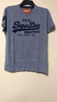 Superdry Vintage Logo T-Shirt Heather Blue Small TD003 CC 04