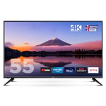 Cello C55RTS 55 inch Smart TV 4K Ultra HD LED, Made in UK, FREEVIEW DVB-T2 HD: Prime Video, Netflix, YouTube, Disney+ & Catch Up TV Apps, 3x HDMI 55 inch Smart WiFi TV in Black