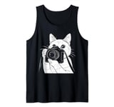 Cat With Camera Photographer Funny Cute Kawaii Photography Tank Top