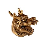 lachineuse - Figurine Tête de Dragon Chinois - Statuette Dragon - 13,5 x 15 x 11 cm - Symbole de Puissance, Force & Longévité - Décoration Asiatique Chinoise - pour Bureau, Maison - Coloris Doré
