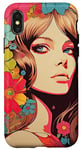 Coque pour iPhone X/XS Femme Années 70 Design Art Rétro-Nostalgie Culture Pop