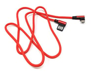 System-S Câble Micro USB coudé vers la Gauche vers USB réversible Type A 2.0 Rouge 98 cm